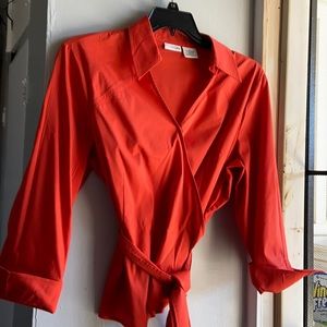 East 5th Orange Wrap Shirt